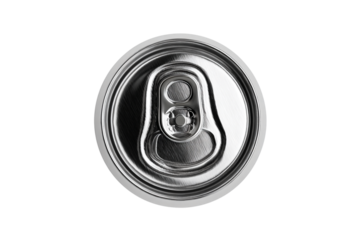 Top view of a soda can tab isolated on transparent background