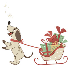 dog and christmas tree