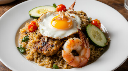 Fried Rice with Egg and Seafood