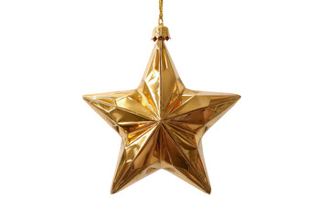 Golden Star Ornament Against Black Background