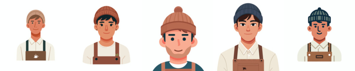 vector avatar of a male barista's face