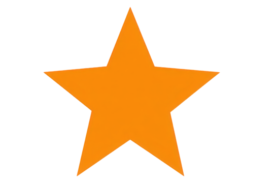 Orange Five Pointed Star on Black Background