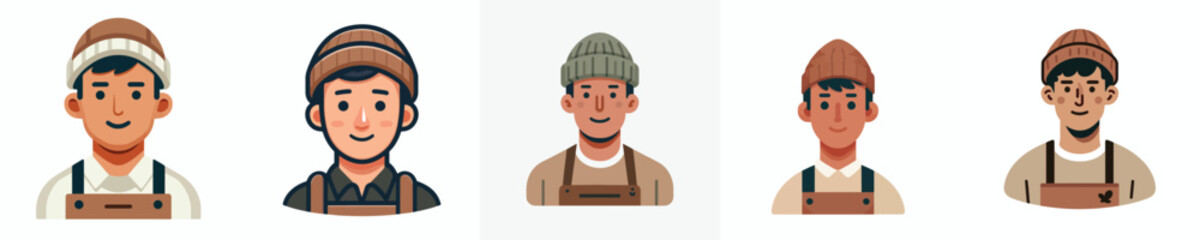 vector avatar of a male barista's face