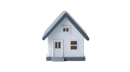 Small White House Model with Gray Roof