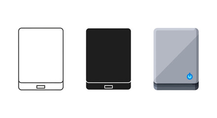 Set of tablet icons simple flat vector design elements for web and mobile apps isolated on white background