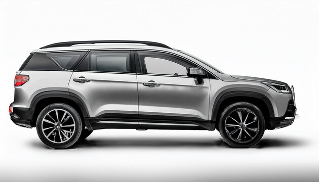 lateral view of a modern suv isolated on a white background