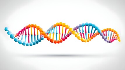 Colorful DNA helix illustration with a white background