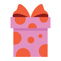 Flat Style Christmas Gift Box Vector