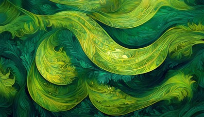 the aquatic plant texture with algae pattern