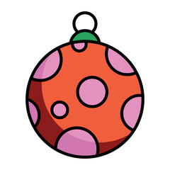 Flat style Christmas ornament balls collection