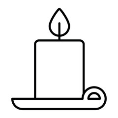 Naklejka premium Christmas Candle Flat Vector Icon