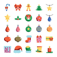 Festive Kawaii Holiday Icon Collection

