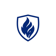 Fototapeta premium Abstract flame inside a shield emblem