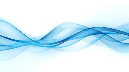 Naklejka premium Abstract Digital Wave Lines Background in Bright Blue and Clean White