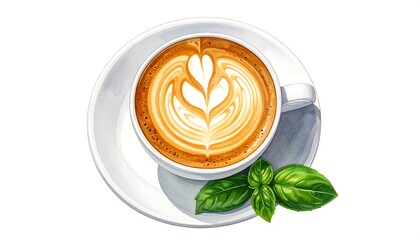 Delicious Latte Art Coffee Drink.