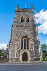 Fototapeta premium View of the 13th century St. Mary's Parish Church in Old Amersham, UK