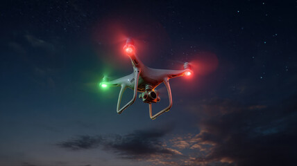 Unidentified drones flying in the sky, raising concerns of privacy and security surveillance