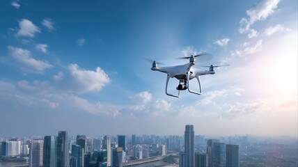 Unidentified drones flying in the sky, raising concerns of privacy and security surveillance