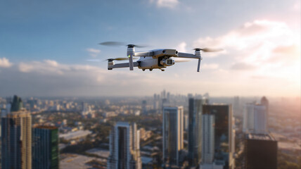 Unidentified drones flying in the sky, raising concerns of privacy and security surveillance