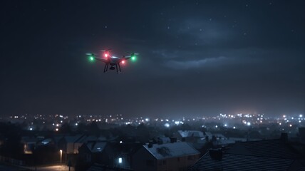 Unidentified drones flying in the sky, raising concerns of privacy and security surveillance