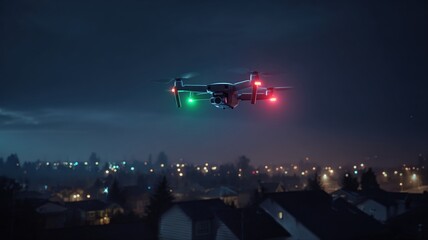 Unidentified drones flying in the sky, raising concerns of privacy and security surveillance