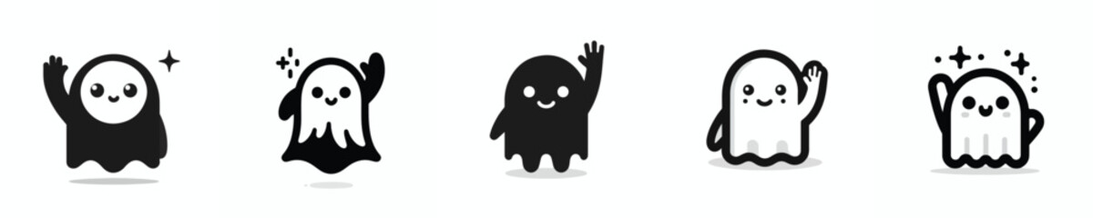 vector silhouette of a cute ghost