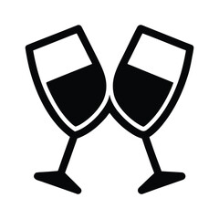 Two black wine glasses clinking filled with dark red liquid clinking glasses toasting