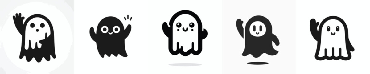 vector silhouette of a cute ghost