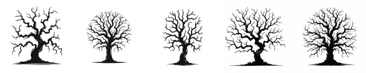 vector silhouette of a dead tree