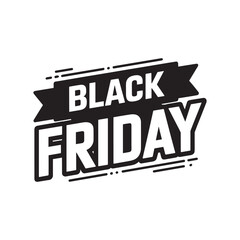 Black Friday Sale Banner in Monochrome Design