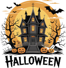 Halloween party invitation template vector on white background