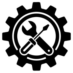 Repair icon vector black design silhouette on white background