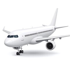 Obraz premium White Airplane in Flight.