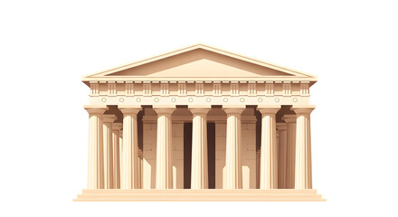 Obraz premium Classical greek temple with columns and pediment isolated on transparent background