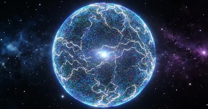 Surreal Particle Orb in Outer Space, Advanced Technology and Engineering Theme