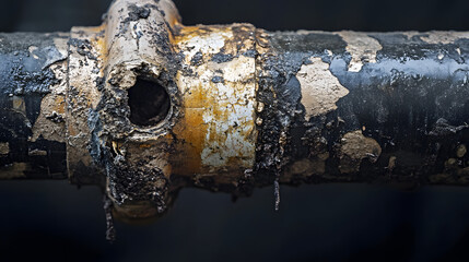 Close-up of Corroded Water Pipe Joint