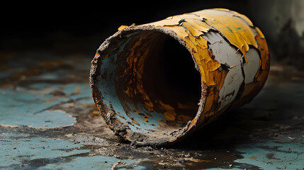 Damaged and Cracked Industrial Plumbing Pipe