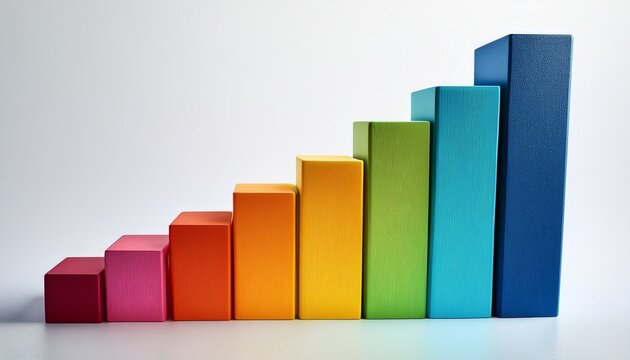 stability concept stable bar chart minimalist bar chart with equal height bars in vibrant colors on a white backdrop consistency or equilibrium themes