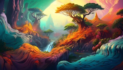 digital nature art with a surreal abstract depiction n ai generative