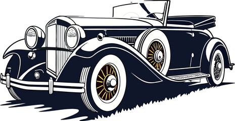 vintage car vector