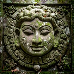 Ancient Stone Carving of a Deity.