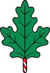autumn oak leaf decorated with candy canes cartoon  Illustrator Artwork