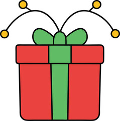 christmas fairy lights wrapped around a gift box