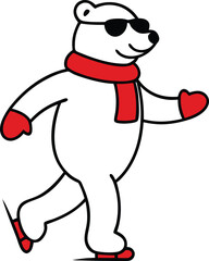 christmas polar bear toy wearing sunglasses 