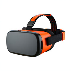 Fototapeta premium Orange and black virtual reality headset with adjustable strap