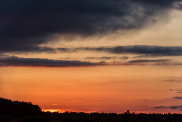 Beautiful Sunset Sky and Cloudy Sky