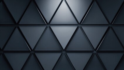 Fototapeta premium A geometric pattern of dark gray triangles creates a sophisticated and modern design.