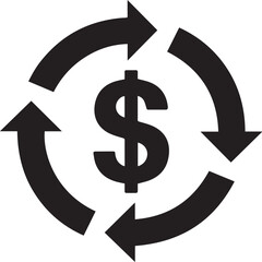 Money Workflow Icon - Financial Cycle & Business Transaction Symbol