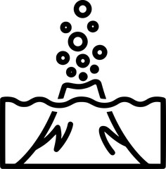 Volcano Icon – Eruption and Nature Disaster Outline Illustration