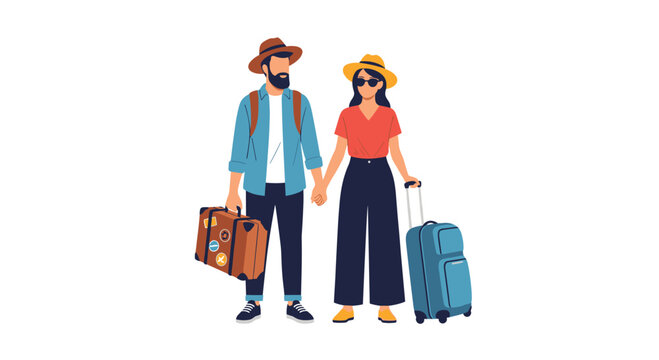 A couple holding hands and ready for their next adventure together.